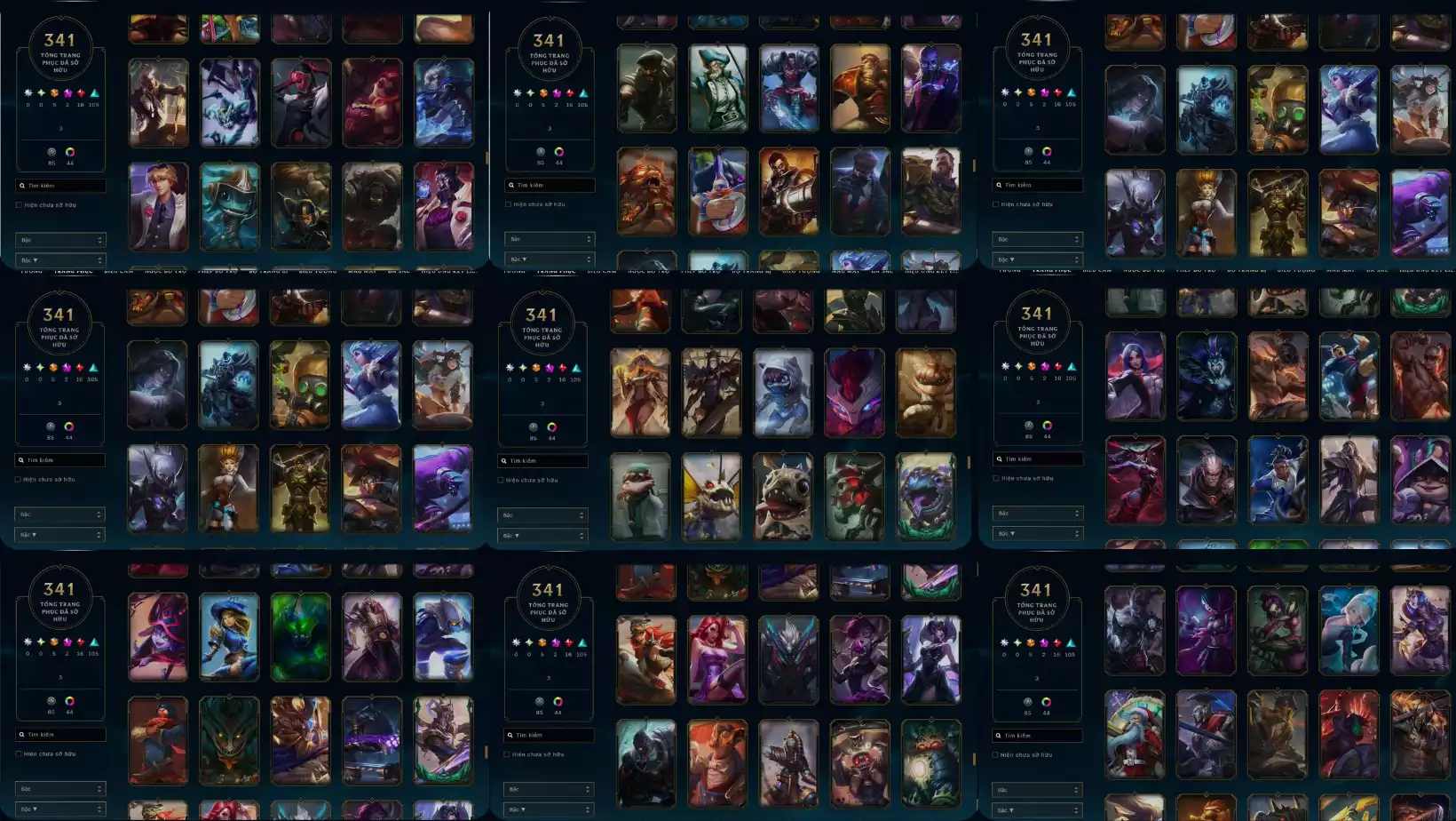 Ảnh LOL 341 SKIN RANK ĐỒNG NHIỀU BIỂU TƯỢNG  NHIỀU MẪU MẮT NGON